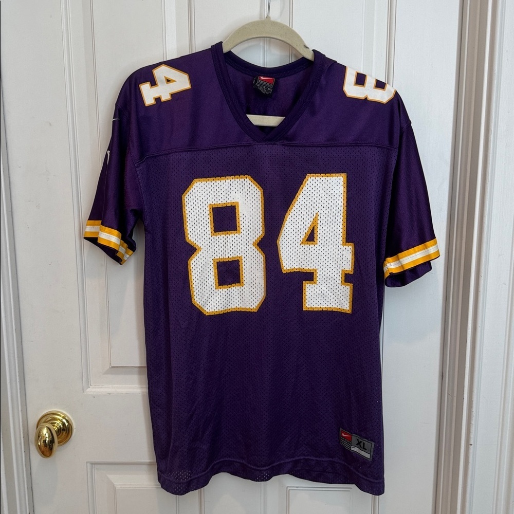 Nike Minnesota Vikings 🔥sale🔥Randy Moss purple gold and white jersey